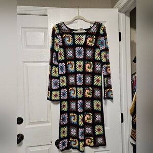 NWT Cotton Emporium Crochet Granny Square Dress Medium NWT